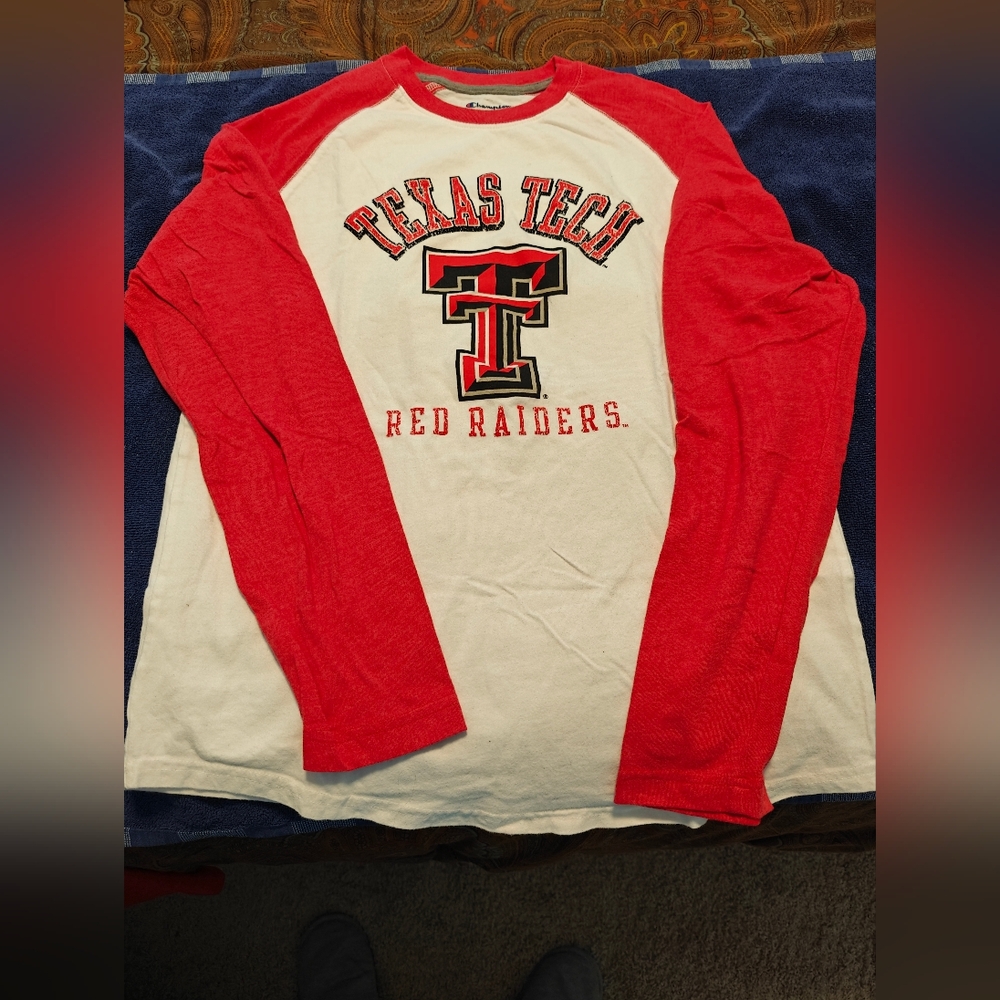 Texas Tech long sleeve baseball tee